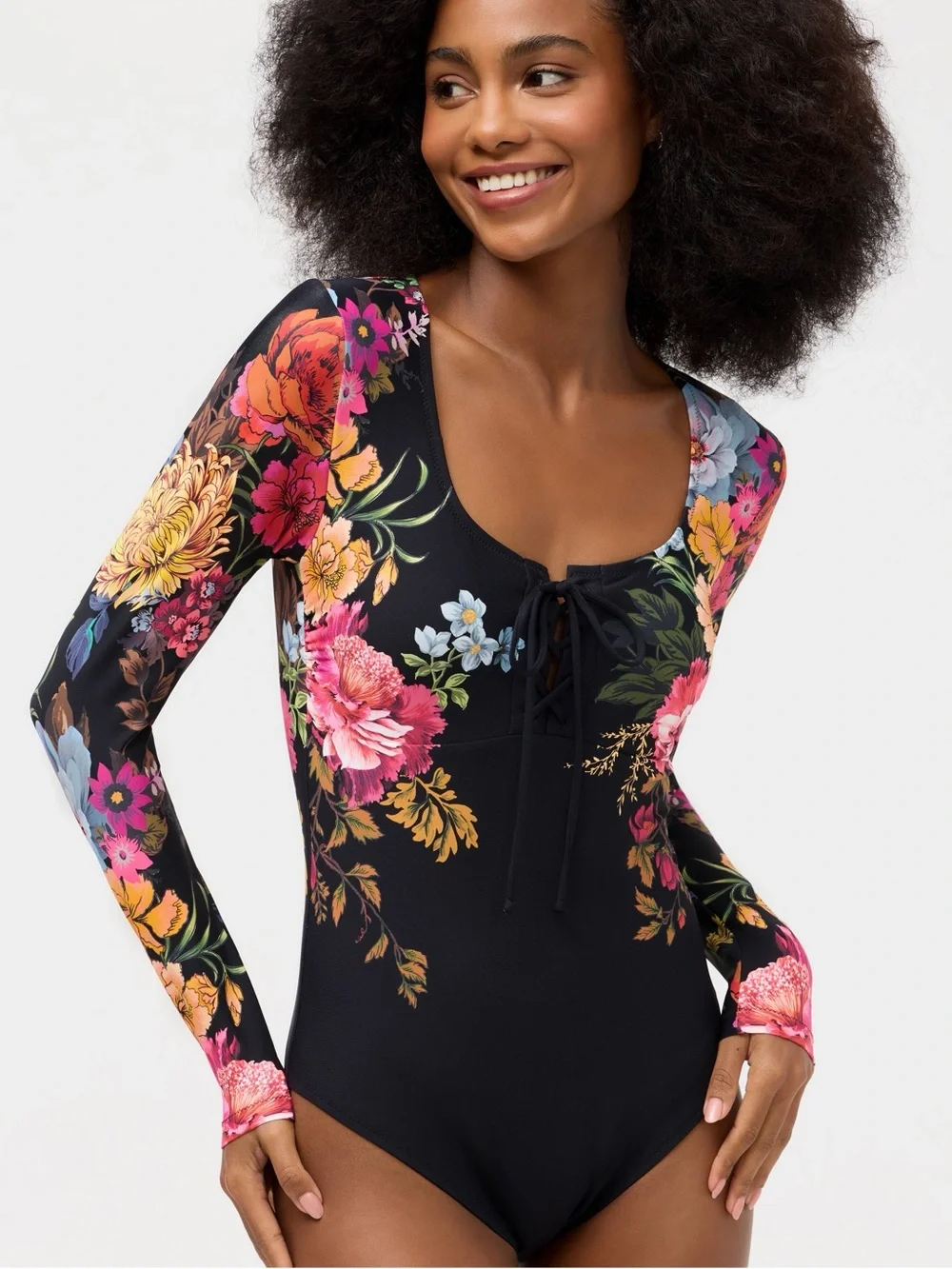NWT Johnny Was Baccara Tie Front Surf Swimsuit